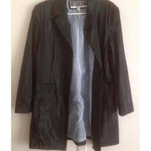 Rampage woman’s black raincoat trench long jacket - size large
